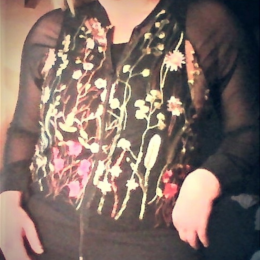 Mesh Floral Bomber